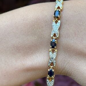 Vintage Gold Plated Tennis Bracelet X-Link Bracelet 7.25”